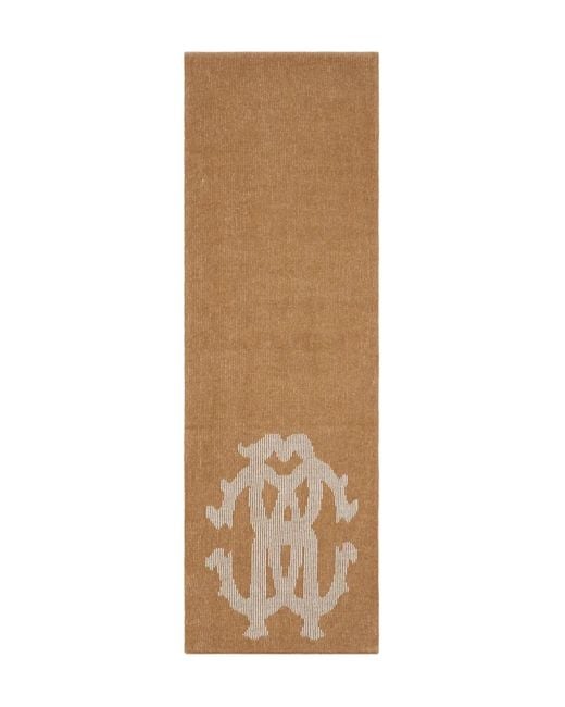 Sciarpa Con Monogramma Rc di Roberto Cavalli in Natural da Uomo