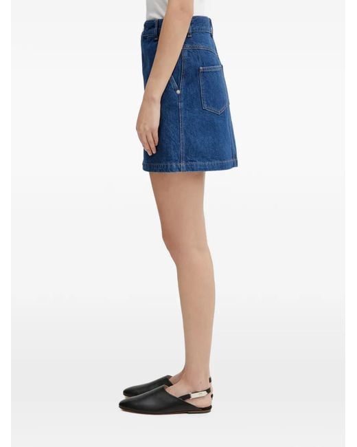 Maison Kitsuné Blue Logo-Patch Mini Skirt
