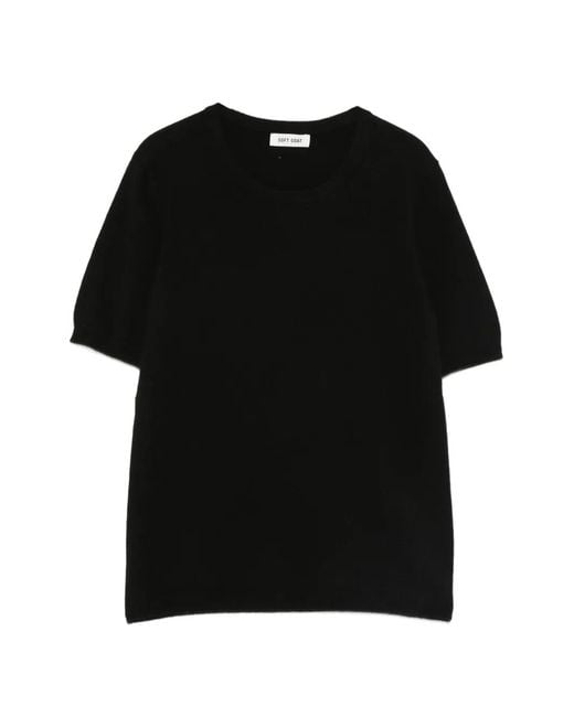 Soft Goat Black Short-Sleeve Sweater
