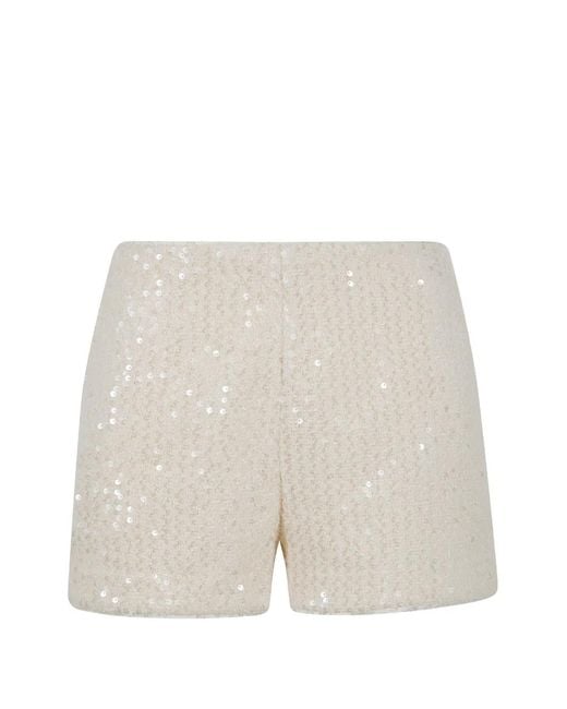 Twinset White Sequinned Shorts
