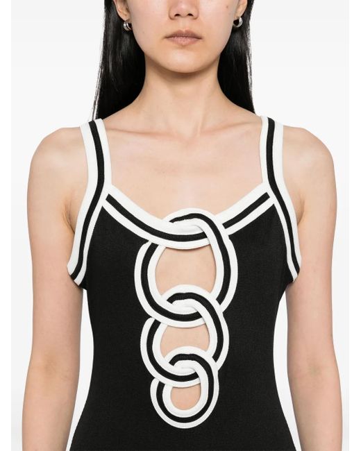 Christopher Esber Black Multi Verner Linked Chain Dress