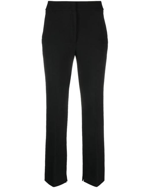 Peserico Black High-Waist Straight-Leg Trousers