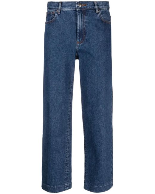 Jeans Dritti Crop di A.P.C. in Blue