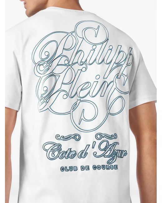 メンズ Philipp Plein Plein Coursive Tシャツ White