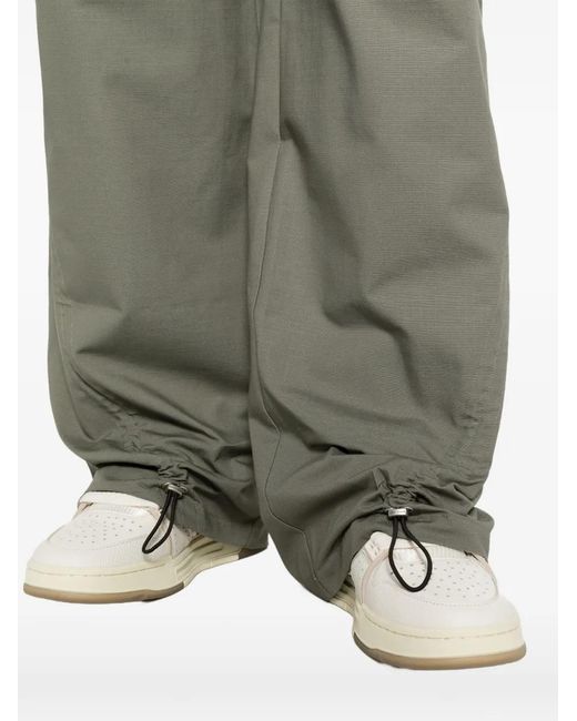 Reese Cooper Gray Ripstop Pleated Trousers for men