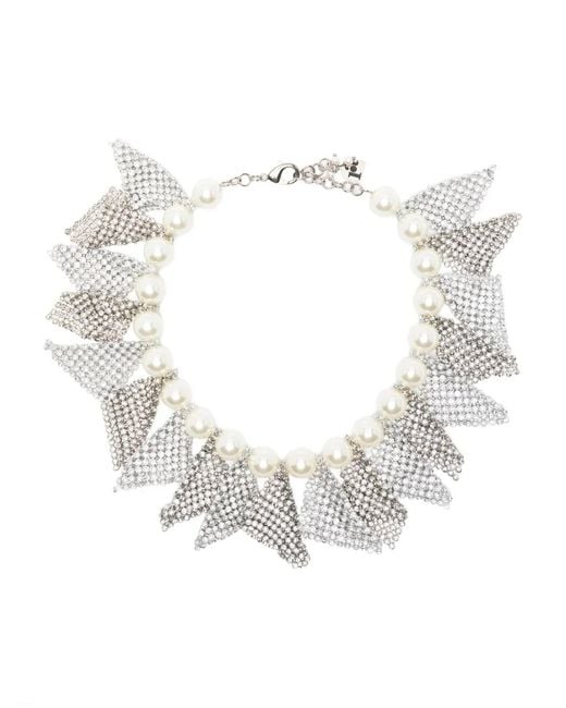 Rosantica White Frizz Embellished Necklace