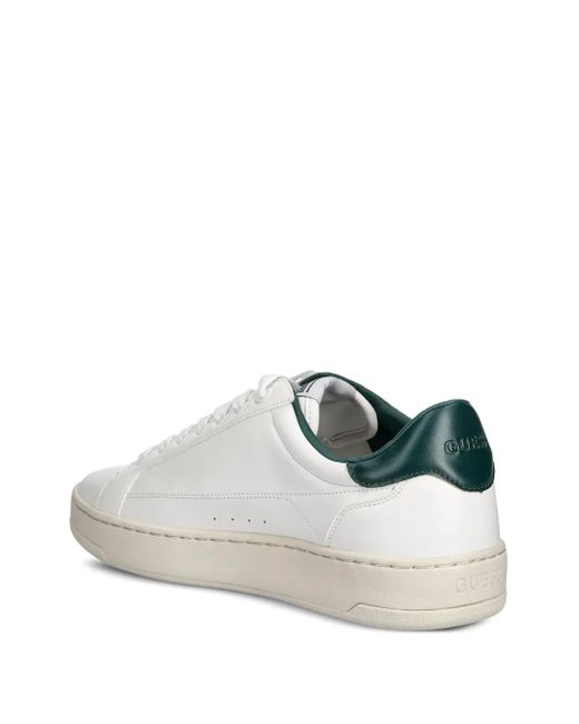 Guess Brown Panelled Leather Sneakers for men