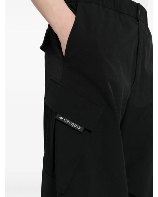CROQUIS Black Wide-Leg Cargo Trousers for men