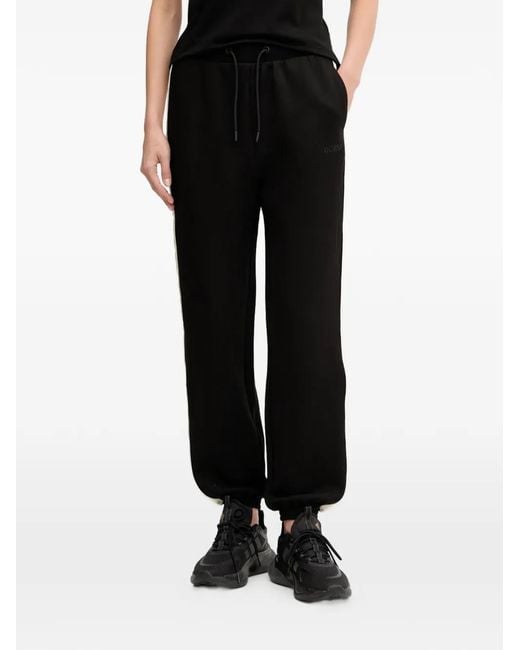 Guess Black Regular-Fit Side-Stripe Track Pants