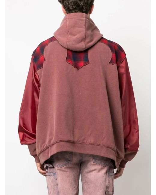 Maison Margiela X Pendleton Hoodie Met Rits En Detail in het Red voor heren