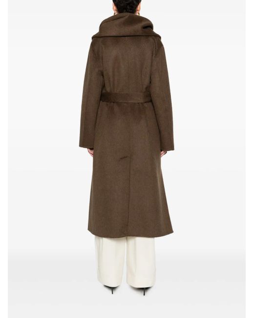 P.A.R.O.S.H. Natural Cape-Detail Belted Coat