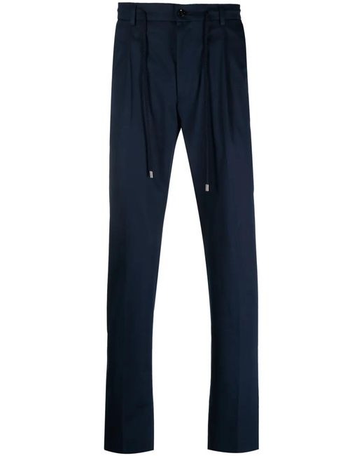 Moorer Blue Anton-We Drawstring Tapered Trousers for men
