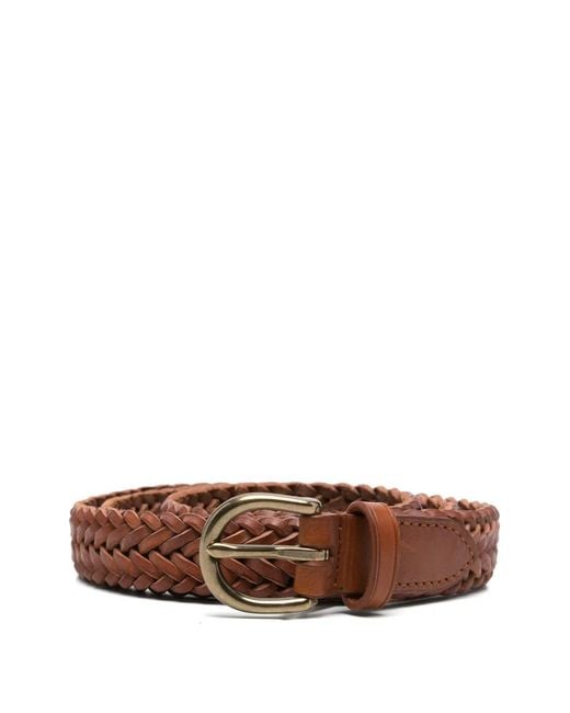 Dragon Diffusion Brown Braided Leather Belt