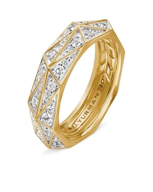 Bague Torqued Faceted En 18Ct Pavée De Diamants (6 Mm) David Yurman pour homme en coloris Metallic