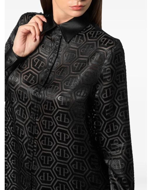 Philipp Plein モノグラム シャツ Black