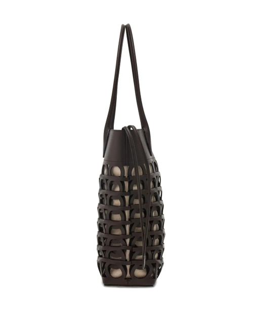 Ferragamo Black Medium Gancini Tote Bag