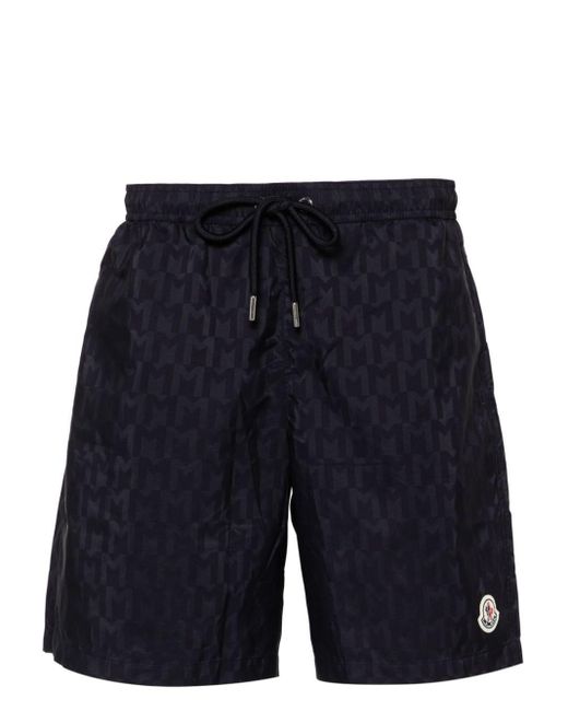 Short de bain a motif monogramme Moncler pour homme en coloris Bleu Lyst