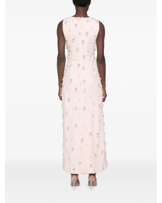 Jonathan Simkhai Pink Claudia Floral-Embellished Sleeveless Maxi Dress