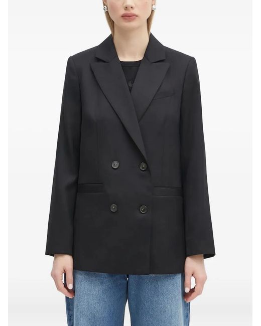 A.P.C. Black Lucy Double-Breasted Wool Blazer