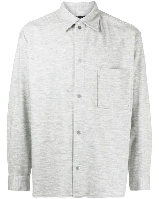 3.1 Phillip Lim Gray Point-Collar Flannel Shirt for men