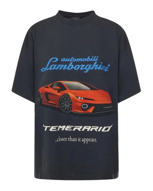 Balenciaga Blue Logo-print T-shirt