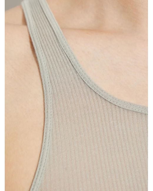 Rick Owens White Ribbed Racerback Tank Top for men