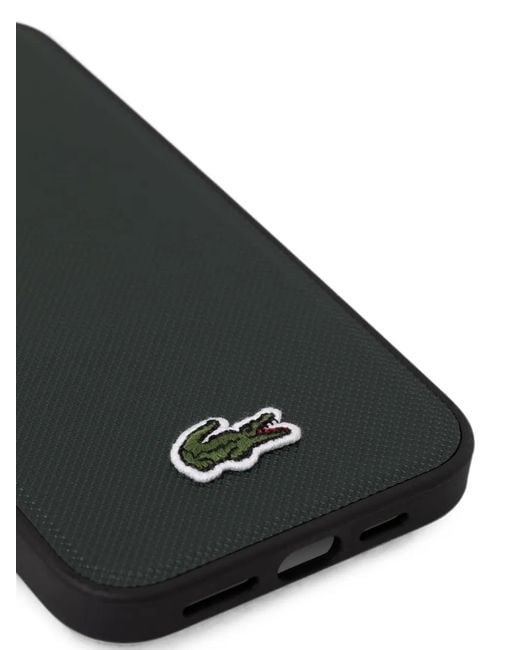 Lacoste Black Logo-Patch Textured Iphone 16 Case