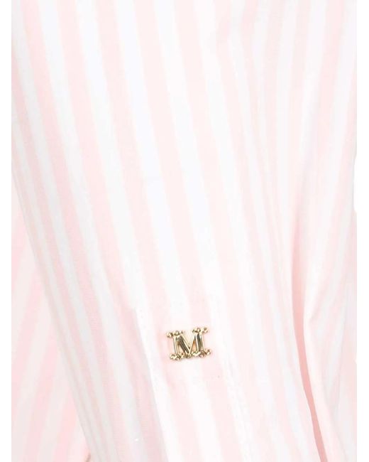 Max Mara Pink Striped Cotton Shirt
