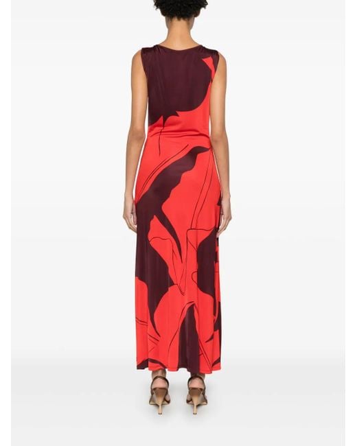 Johanna Ortiz Red Deep Heart Maxi Dress