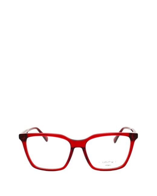 Gant Red Rectangle-Frame Glasses