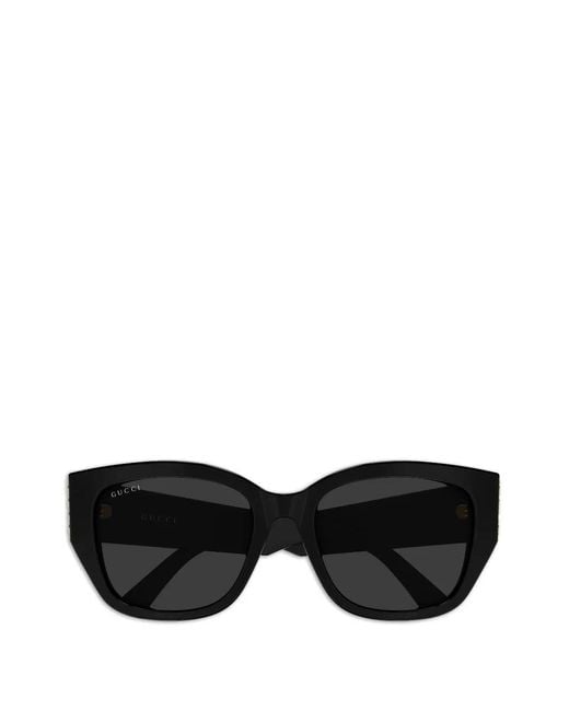 Gucci Black Geometric-Frame Sunglasses
