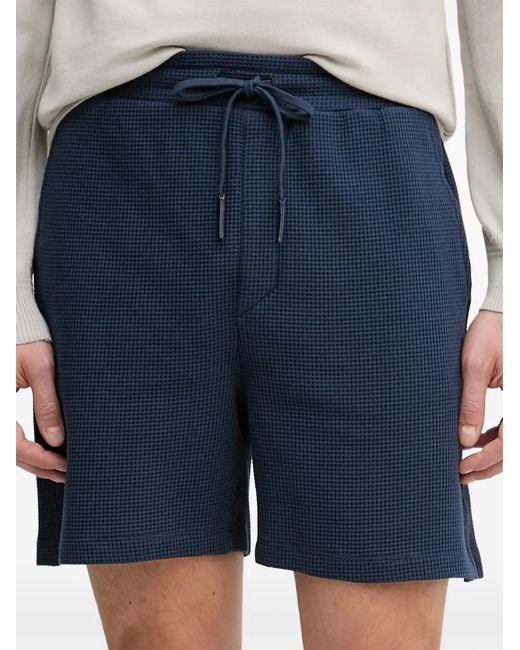 Trussardi Blue Waffle-Knit Drawstring Shorts for men