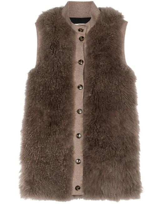 Liska Brown Sleeveless Cashmere Vest