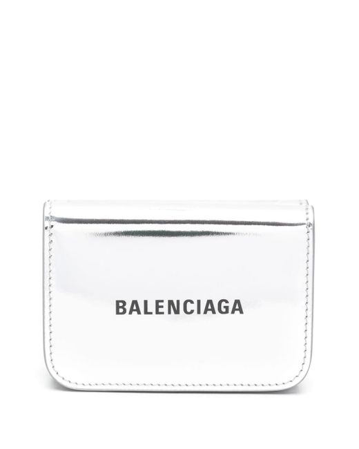 Balenciaga White Metallic Leather Wallet