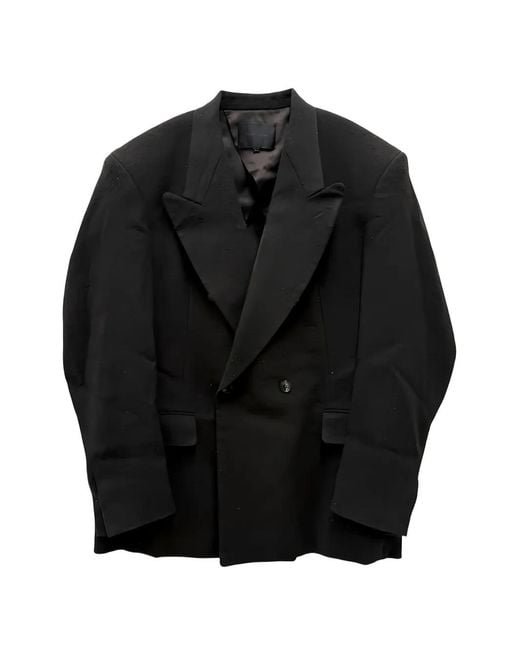 Omar Afridi Black Double-Breasted Tailored Jacket for men