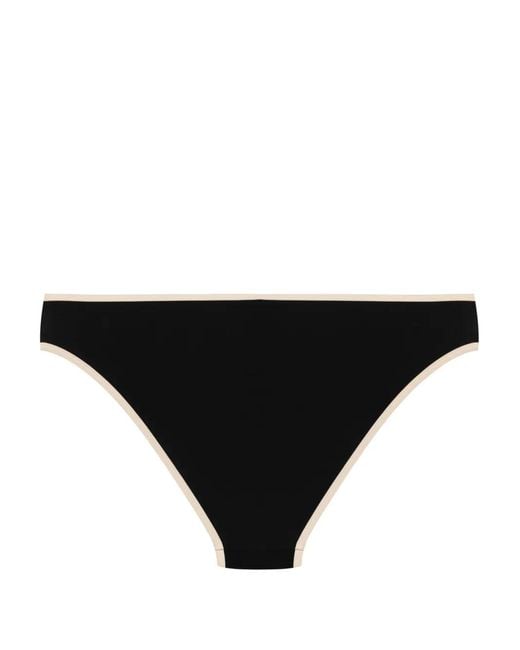 Totême Black Striped-Edge Bikini Bottoms