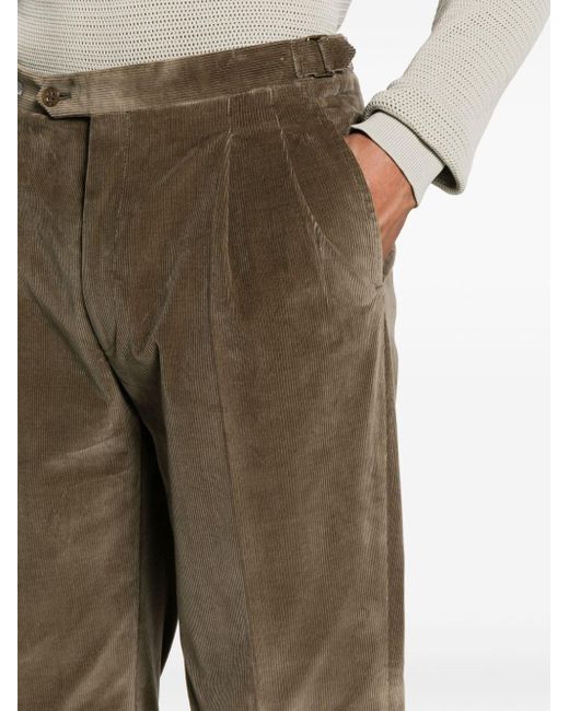 Pantalon côtelé à coupe slim Corneliani pour homme en coloris Green
