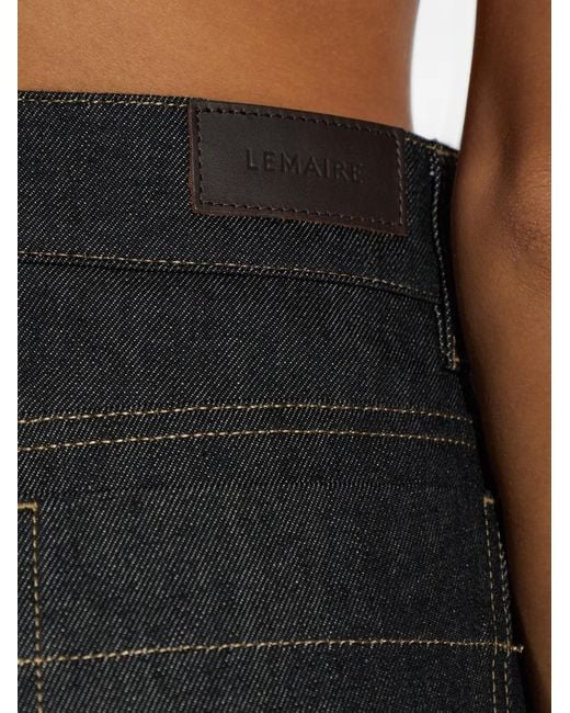 Lemaire Black High-Waisted Contrast-Stitch Jeans