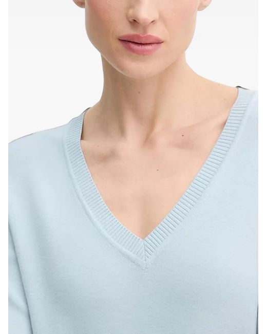 Pull À Col V Benetton en coloris Blue