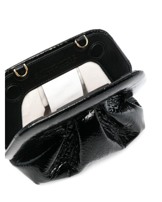 THEMOIRÈ Black Gea Patent Clutch Bag