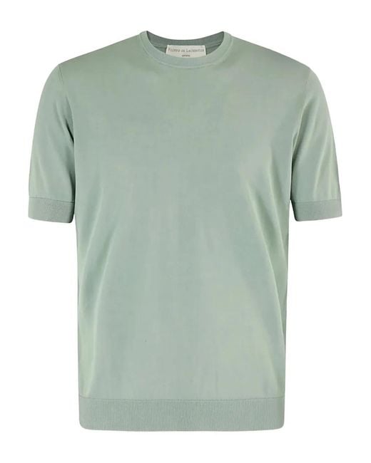 FILIPPO DE LAURENTIIS Green Fine-Knit T-Shirt for men