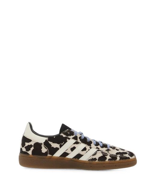 Adidas White Handball Spezial Cow-Print Sneakers