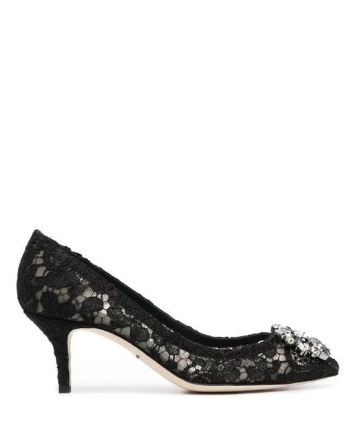 Dolce & Gabbana Black Bellucci Taormina Lace Pumps