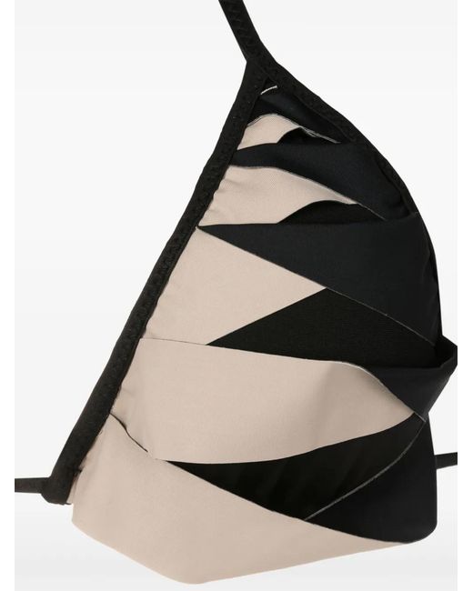 Bikini Triangular Con Aberturas Amir Slama de color Black