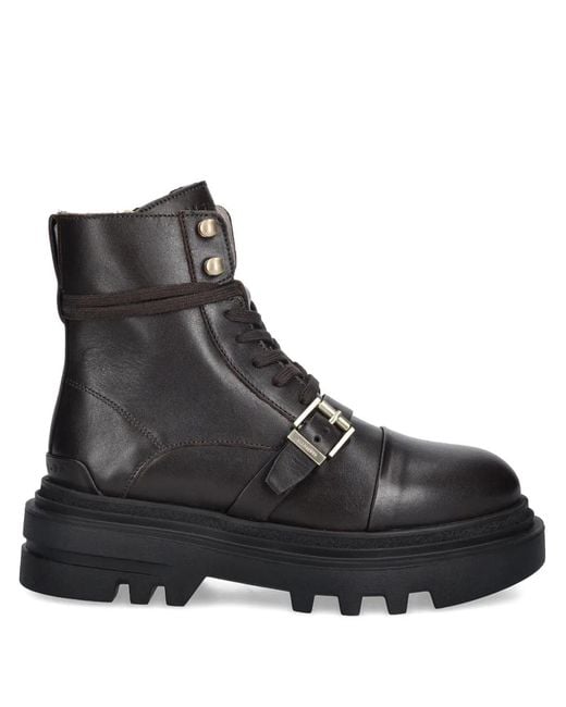 AllSaints Black Buckle Lace-Up Boots
