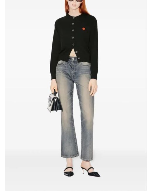 KENZO Blue Bara Logo-Patch Jeans