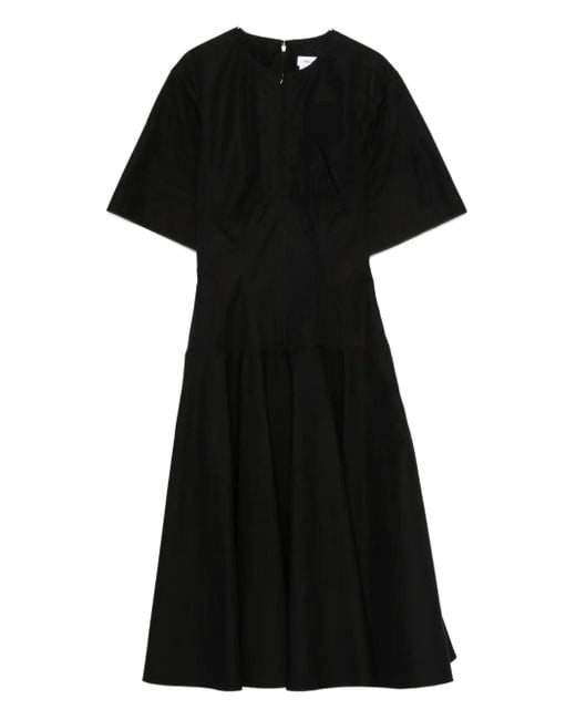 McQueen Black Flared Midi Dress