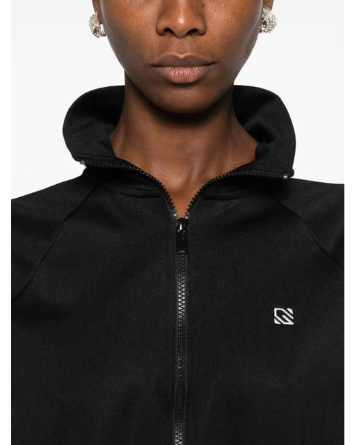 GIUSEPPE DI MORABITO Black Logo-Detail Cropped Jacket