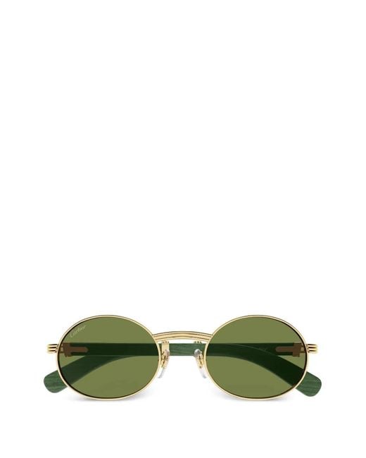 Cartier Green Lunettes De Soleil À Monture Ronde for men