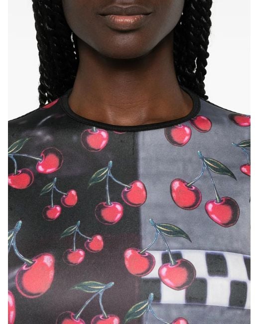 The Artistylist White Graphic-Print Sleeveless Dress